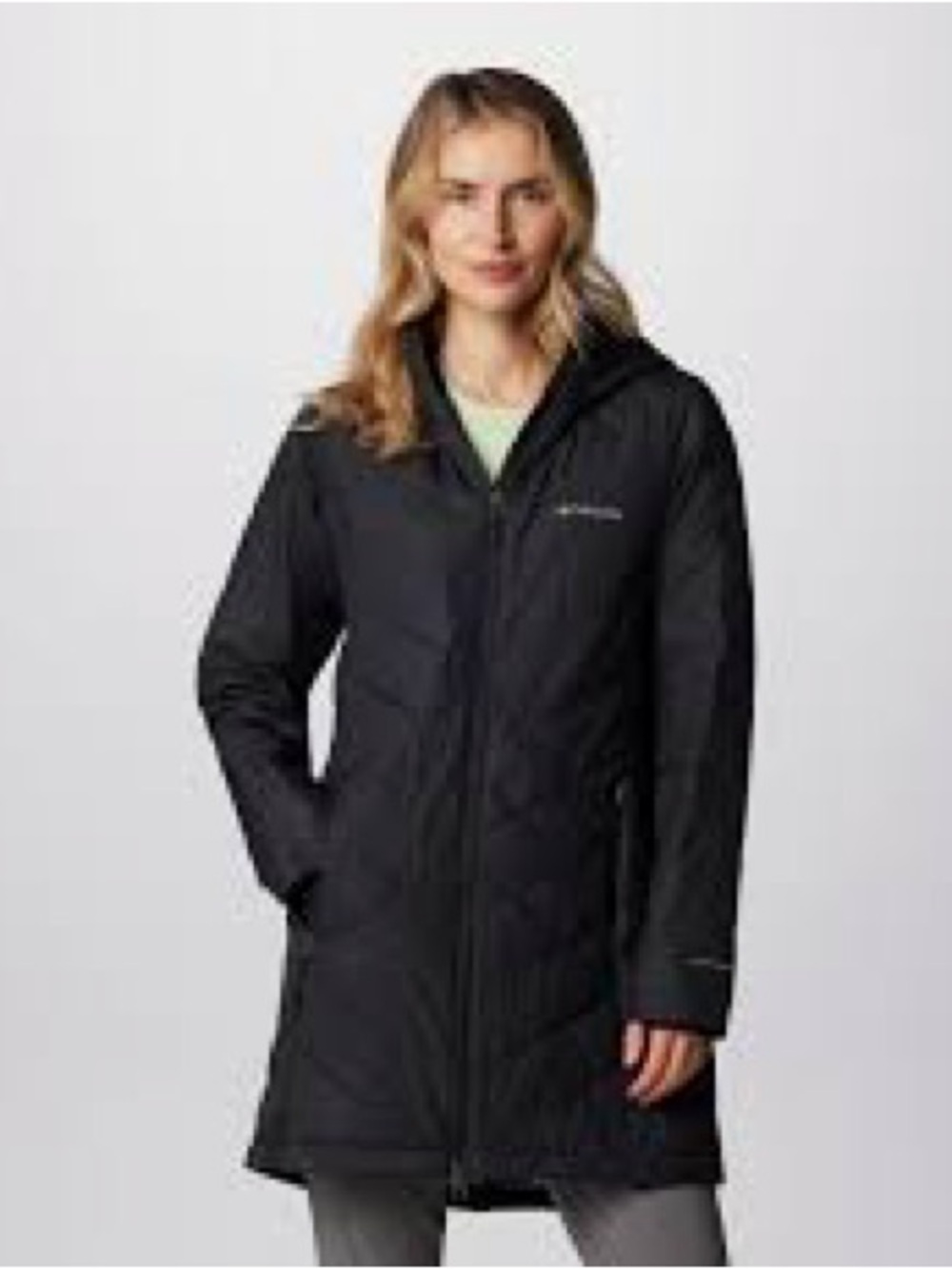 Columbia Black Hooded Quilted Women's Ski Jacket